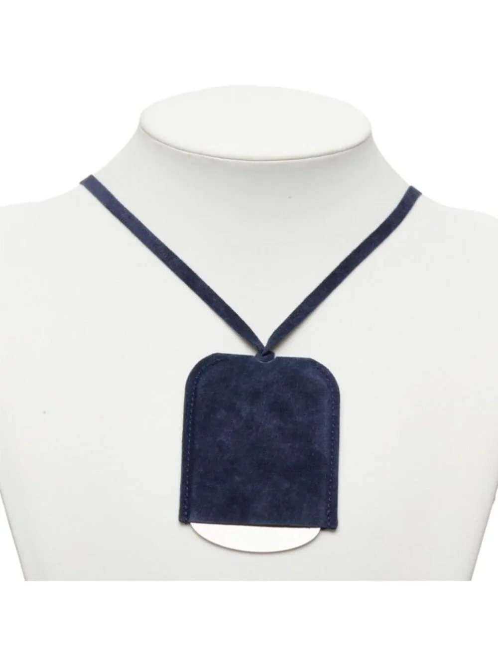 Hermes Journey Through the Stars Exhibition Plate Tag Pendant Navy Necklace